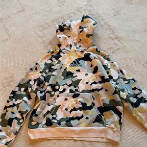 Adidas Kids Camouflage Hoodie - Green, Yellow, and Black